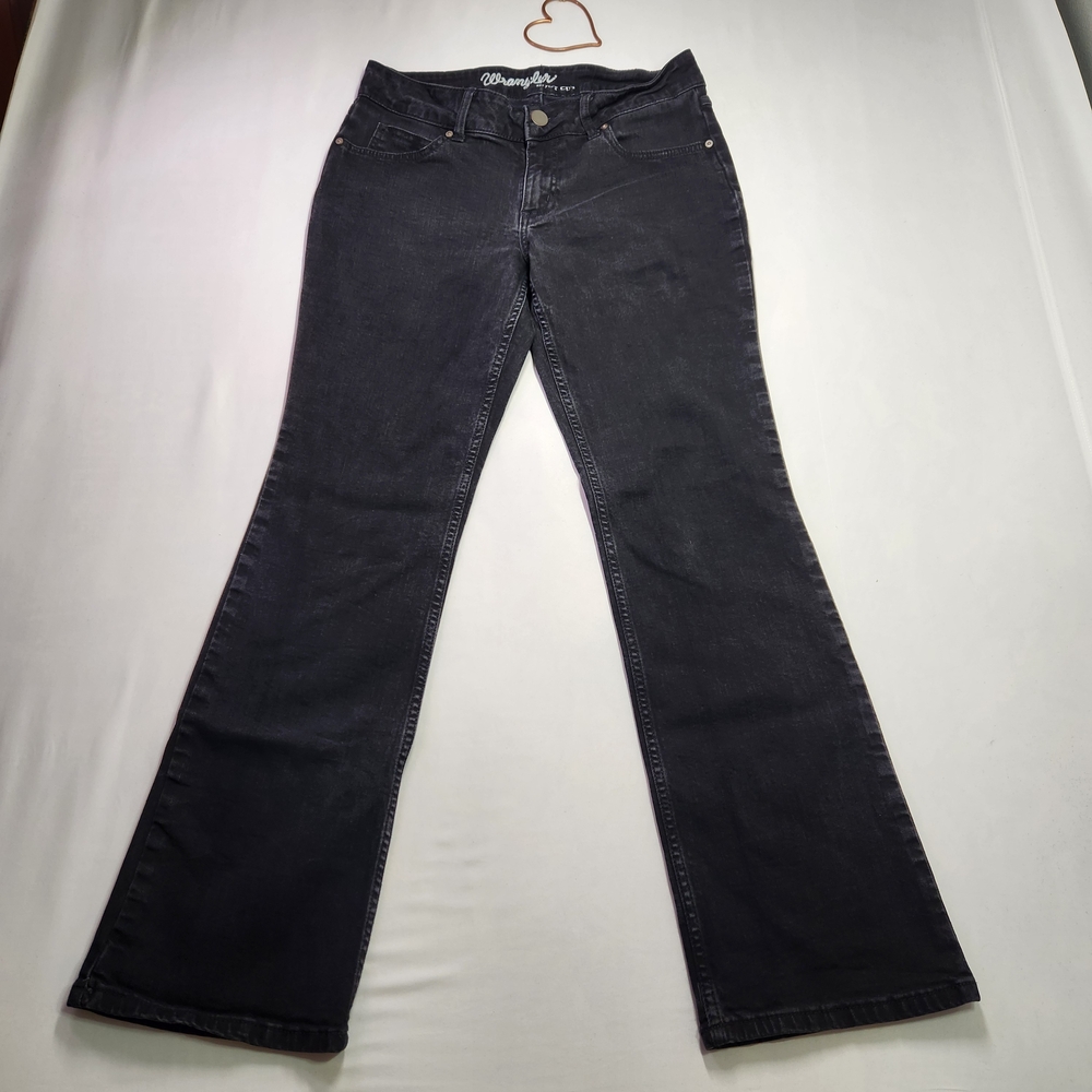 ⭐️Wrangler Cowboy Cut Black Bootcut Jeans Mid Rise Stretch Denim Size 9/10x32
